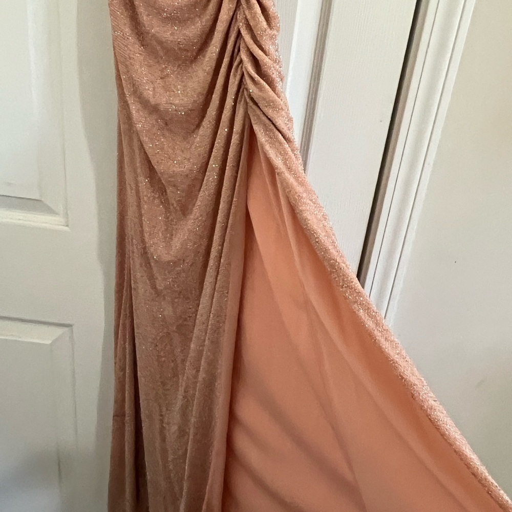 Windsor Glittery Rose Gold Evening Dress - Picture 3 of 5